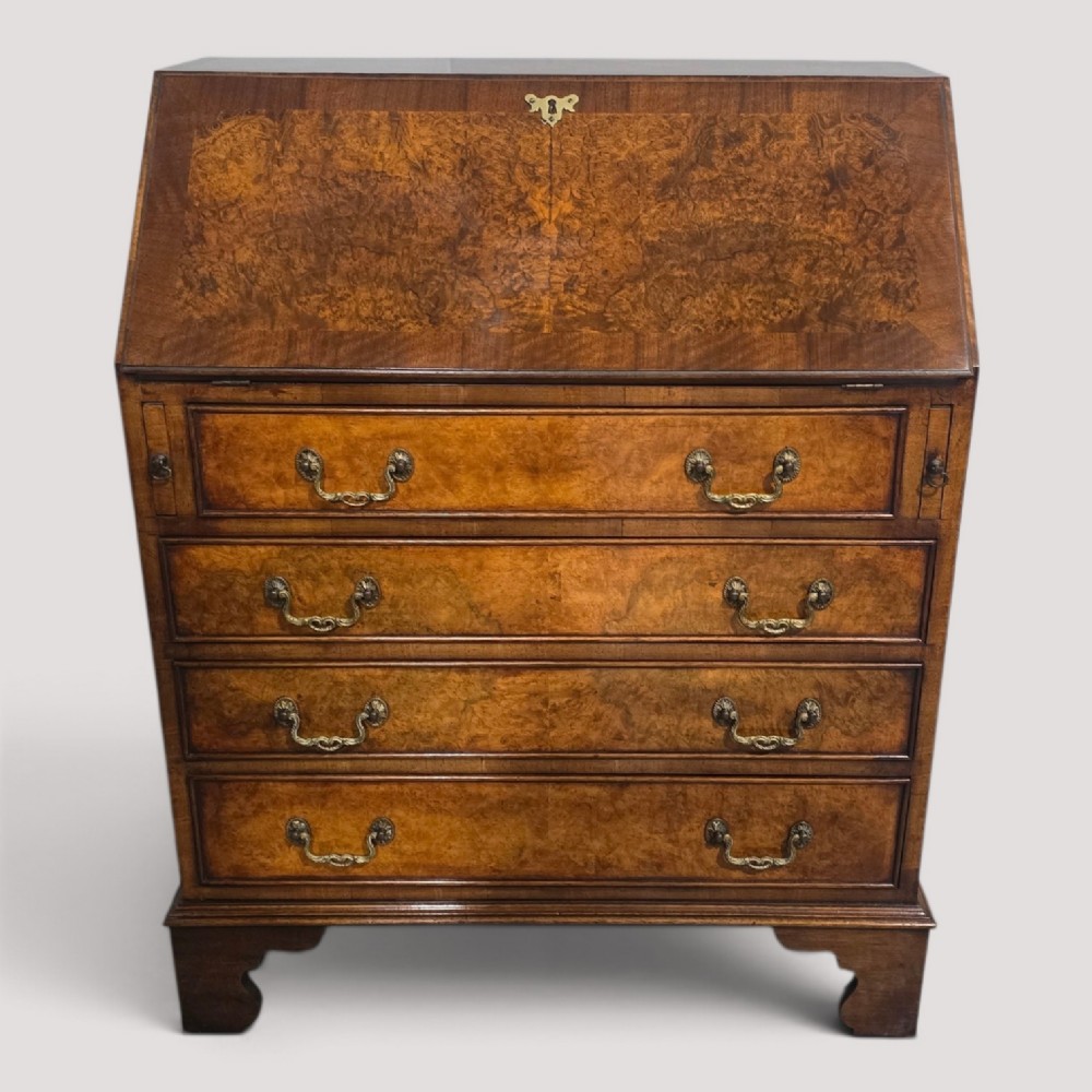 Super Burr Walnut Queen Anne Bureau