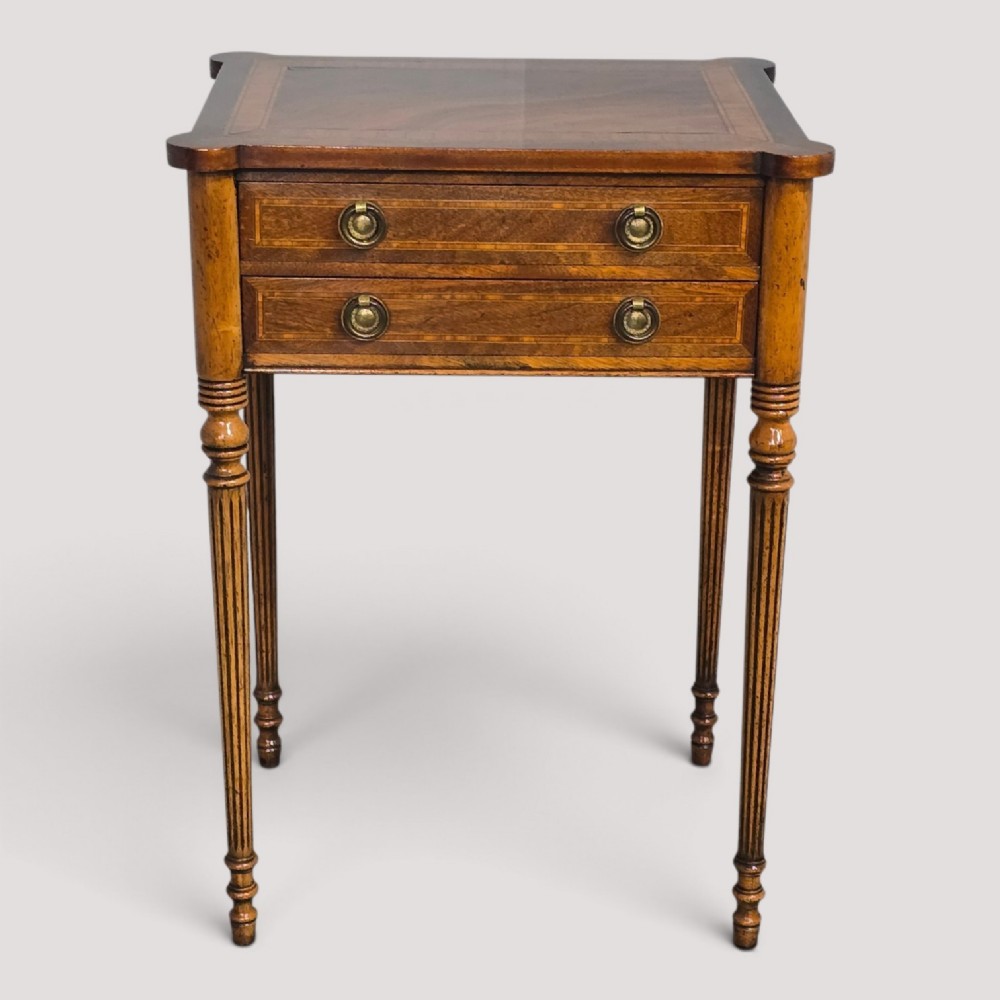 Freestanding Mahogany Inlaid Side Table