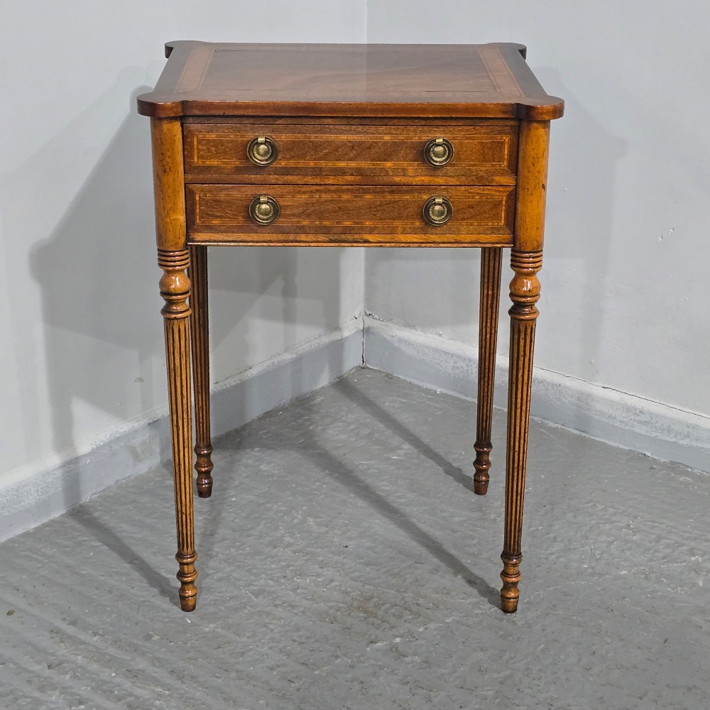 Freestanding Mahogany Inlaid Side Table View II