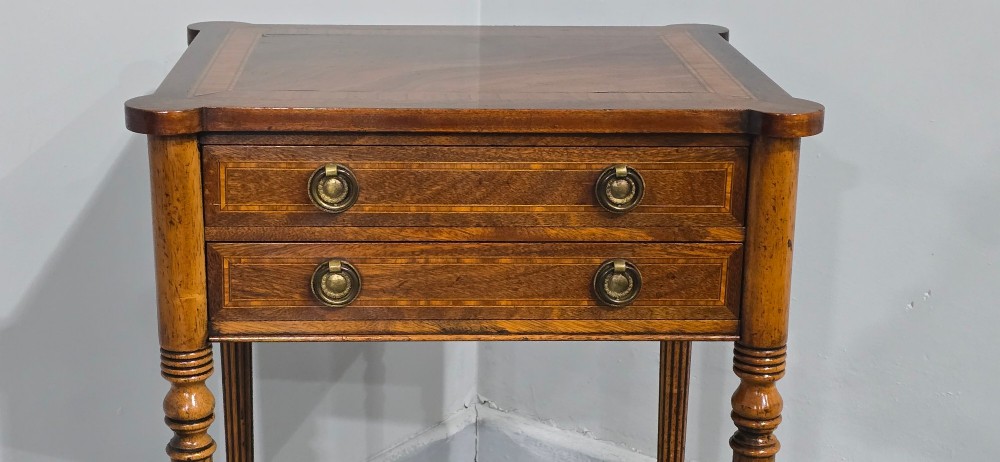 Freestanding Mahogany Inlaid Side Table View III