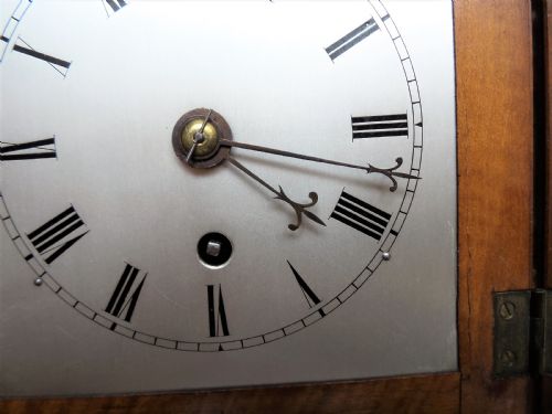 LIBRARY CLOCK IN SATIN WOOD WITH SINGLE CHAIN FUSEE C 1850 - ADDITIONAL PHOTO 4