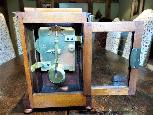 LIBRARY CLOCK IN SATIN WOOD WITH SINGLE CHAIN FUSEE C 1850 - ADDITIONAL PHOTO 6