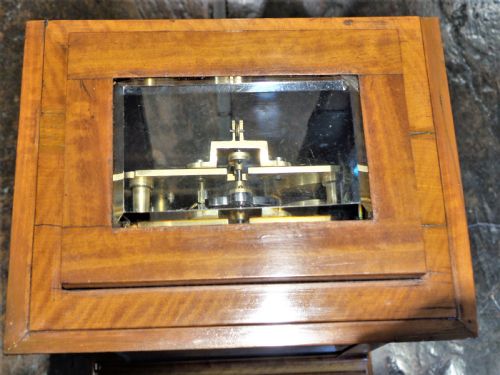 LIBRARY CLOCK IN SATIN WOOD WITH SINGLE CHAIN FUSEE C 1850 - ADDITIONAL PHOTO 7