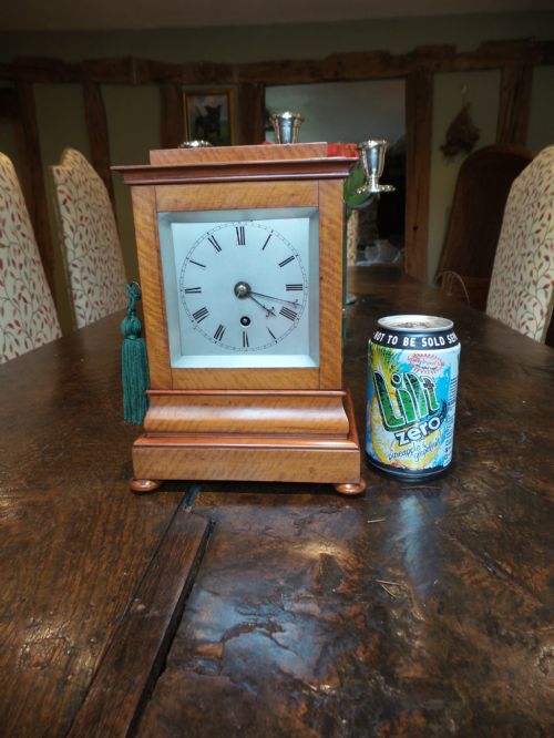 LIBRARY CLOCK IN SATIN WOOD WITH SINGLE CHAIN FUSEE C 1850 - ADDITIONAL PHOTO 9