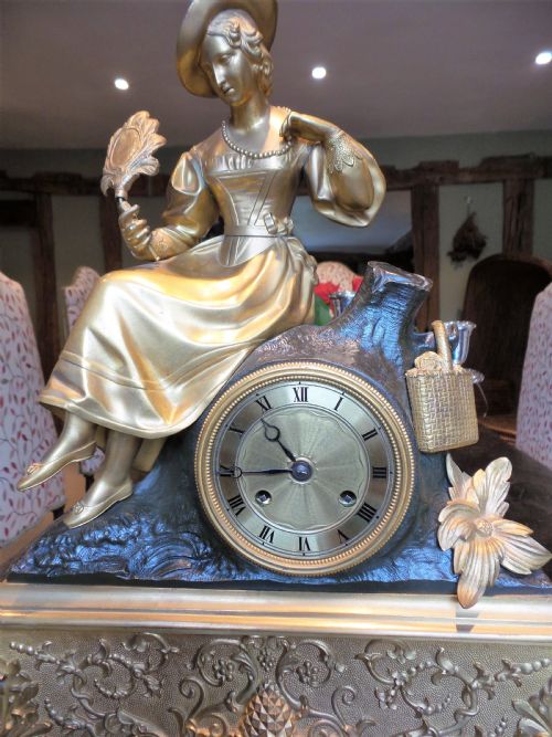 FRENCH MANTLE CLOCK C1850 - ADDITIONAL PHOTO 3