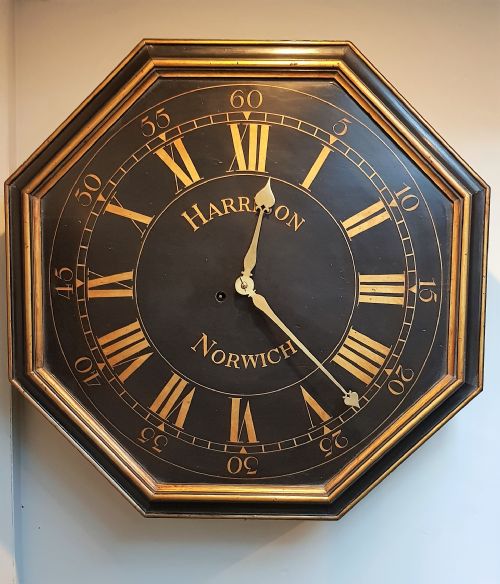 octagonal fusee tavern clock - CATEGORY: ANTIQUE CLOCKS - DATED 19TH CENTURY