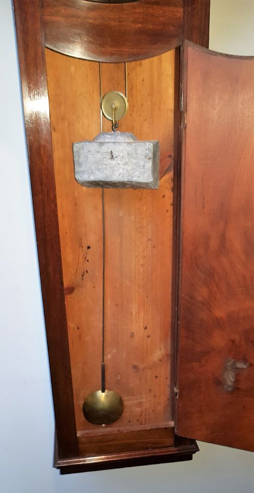 19TH CENT NORWICH STYLE WEIGHT DRIVEN DROP DIAL CLOCK - ADDITIONAL PHOTO 4