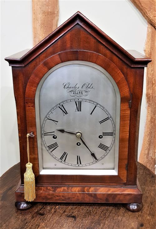 triple fusee english bracket clock chiming the quarters and hours on a rack of 9 bells - CATEGORY: ANTIQUE CLOCKS - DATED 19TH CENTURY