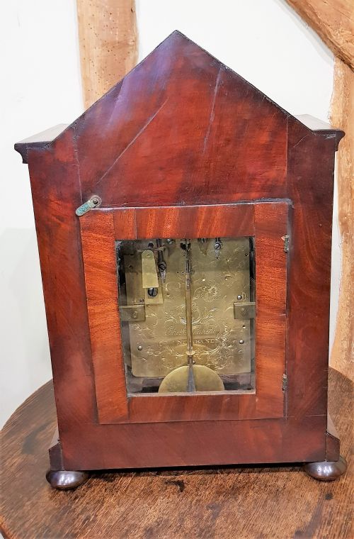 TRIPLE FUSEE ENGLISH BRACKET CLOCK CHIMING THE QUARTERS AND HOURS ON A RACK OF 9 BELLS - ADDITIONAL PHOTO 3