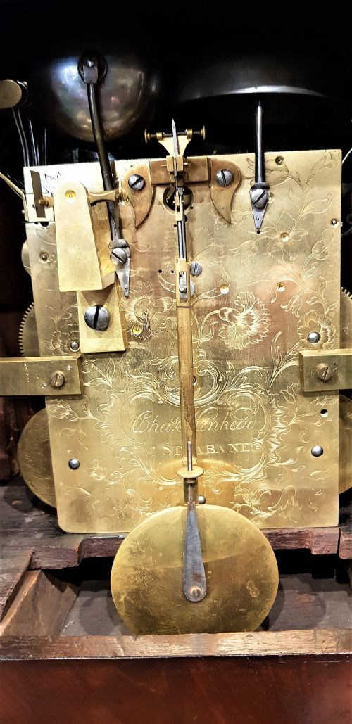 TRIPLE FUSEE ENGLISH BRACKET CLOCK CHIMING THE QUARTERS AND HOURS ON A RACK OF 9 BELLS - ADDITIONAL PHOTO 5
