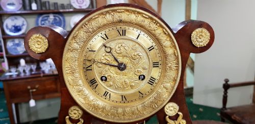 FRENCH STRIKING MAHOGANY LYRE CLOCK 19TH CENT - ADDITIONAL PHOTO 2