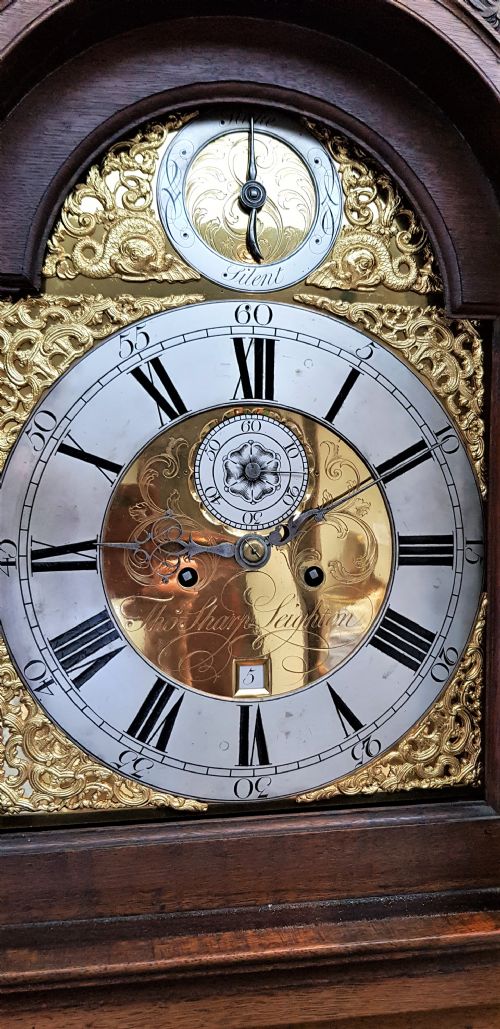18TH CENT 8 DAY HONEYED OAK LONGCASE CLOCK STRIKING ON A BELL - ADDITIONAL PHOTO 3