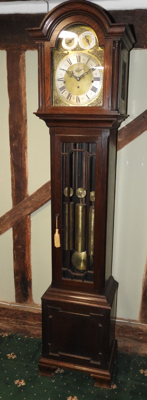 CHIMING AND STRIKING WEIGHT DRIVEN LONGCASE CLOCK - ADDITIONAL PHOTO 2