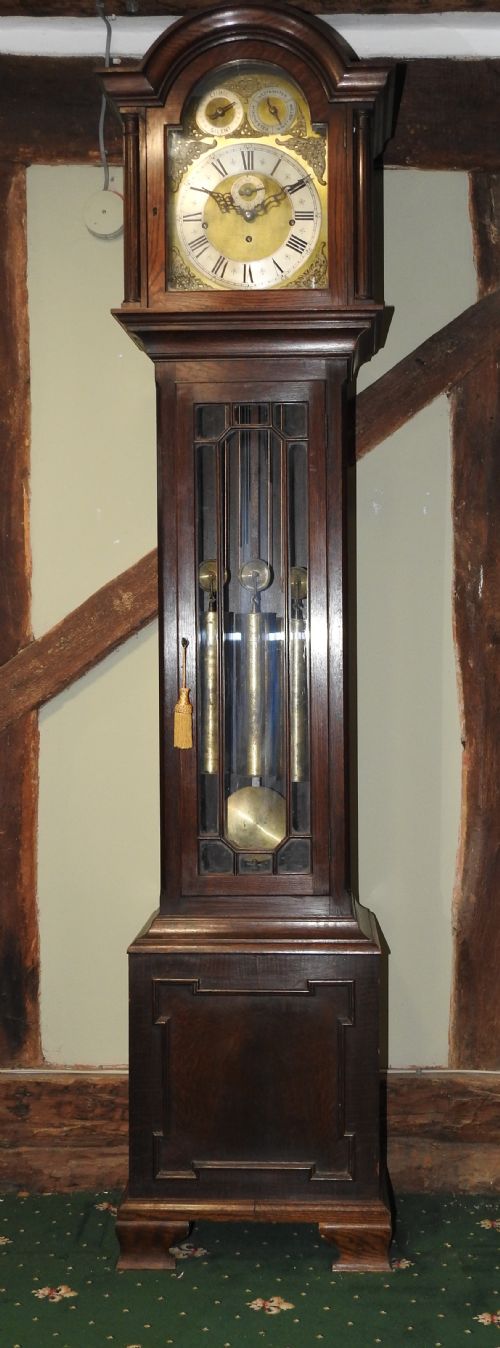 CHIMING AND STRIKING WEIGHT DRIVEN LONGCASE CLOCK - ADDITIONAL PHOTO 5