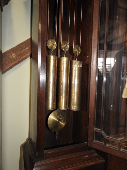 CHIMING AND STRIKING WEIGHT DRIVEN LONGCASE CLOCK - ADDITIONAL PHOTO 4