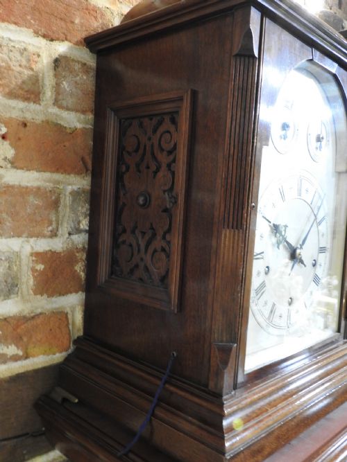 SUPERB MAHOGANY CHIMING BRACKET CLOCK - ADDITIONAL PHOTO 12