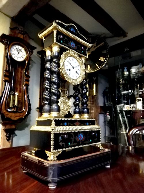 19TH CENTURY PORTICO CLOCK - ADDITIONAL PHOTO 3