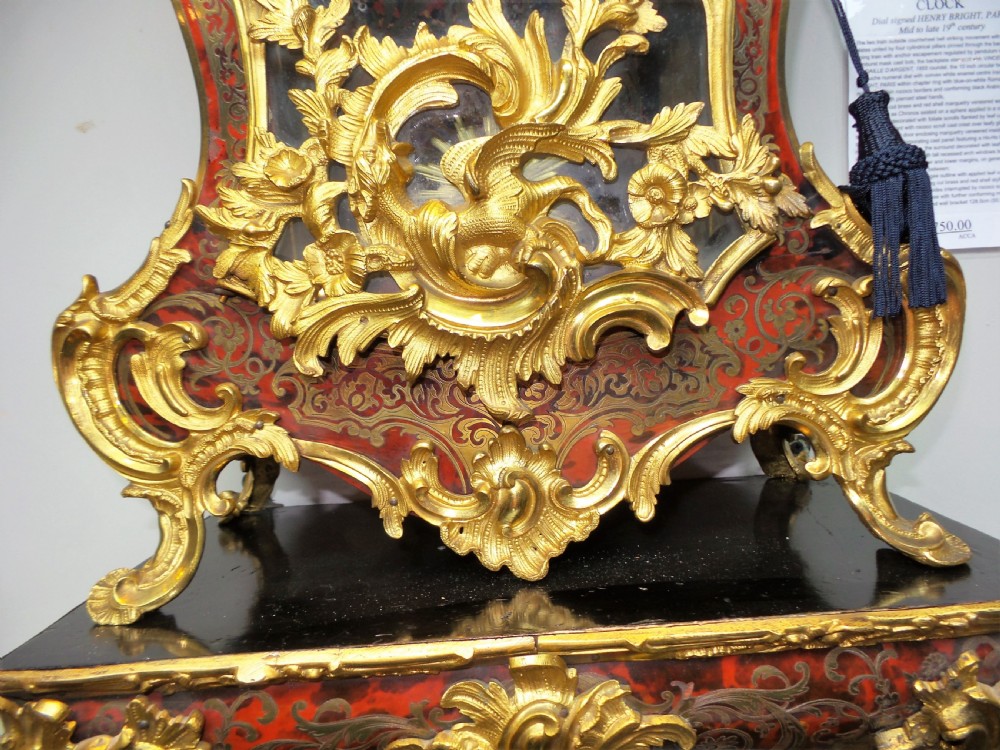 An impressive Louis XV style Boulle bracket clock on bracket. View V