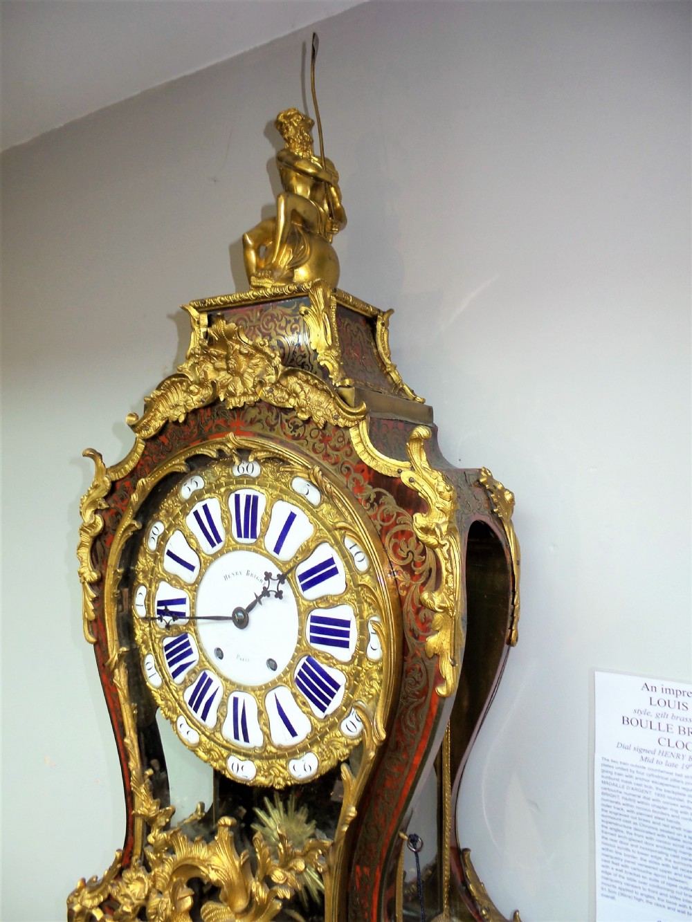 An impressive Louis XV style Boulle bracket clock on bracket. View VII