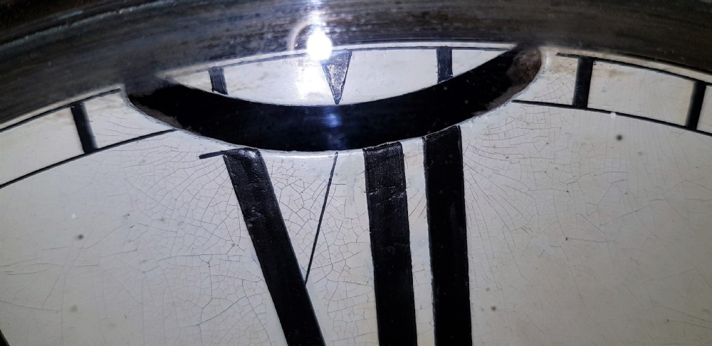 19th cent Drop Dial Mahogany fusee Wall clock. View V