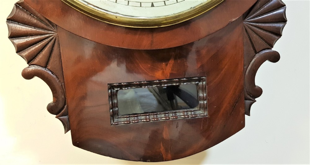 Very rare mahogany drop dial with alarm signed Isaac Simmons Manchester c. 1834-1851. View II