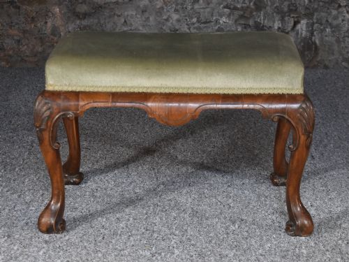 A GEORGE I STYLE WALNUT STOOL - ADDITIONAL PHOTO 2