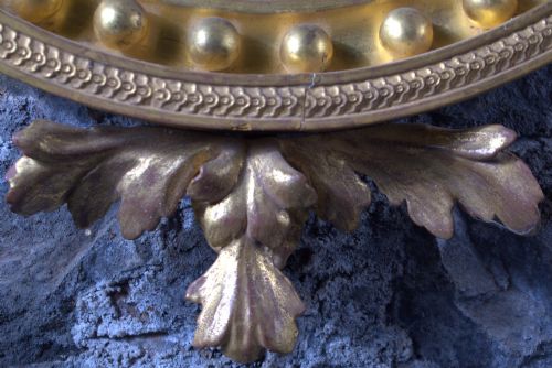 A REGENCY GILT FRAMED DRAGON CONVEX MIRROR - ADDITIONAL PHOTO 4