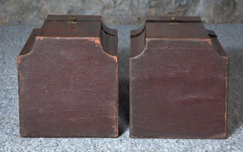 GOOD PAIR OF GEORGE III ANTIQUE MAHOGANY KNIFE BOXES C1790 - ADDITIONAL PHOTO 4