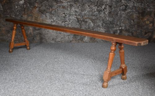A PAIR OF 19TH CENTURY CHERRY WOOD BENCHES - ADDITIONAL PHOTO 1