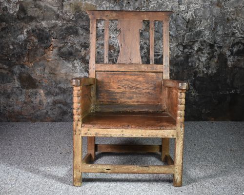 A CHARMING CROFTER ARMCHAIR FAIR ISLE 18TH CENTURY - ADDITIONAL PHOTO 1