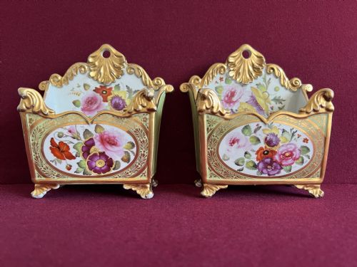 A Pair of Mason's Ironstone China Card Racks C.1820-1825