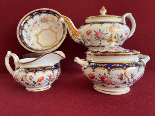 Representative Pieces from a Yates Bone China Tea Set C.1820