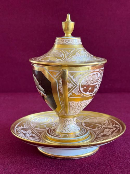 fig 1. A rare Barr, Flight and Barr Worcester Cabinet Cup, Cover & Stand, c.1805-10
