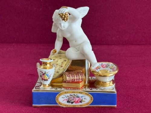 A Rare Chamberlain Worcester Paris Style Inkwell C.1816 - 1825