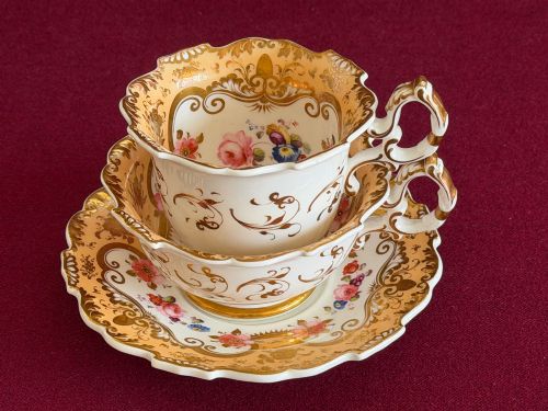 A H & R Daniel Porcelain ‘Shrewsbury Shape’ Trio in Pattern 4318 C.1827 – 1830