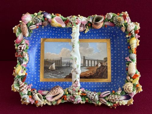 A Chamberlain Worcester Basket with a View of the Menai Bridge C.1840