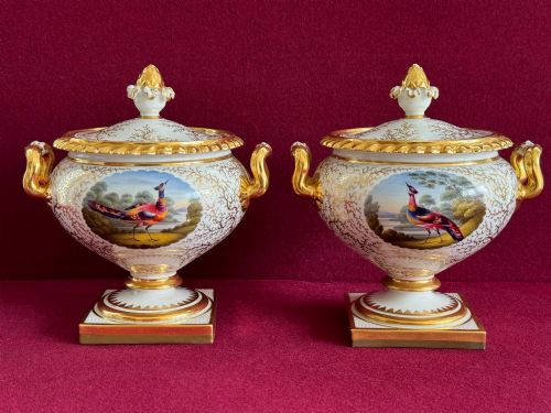 A Pair of Flight, Barr & Barr Worcester Porcelain Cream Tureens C.1820