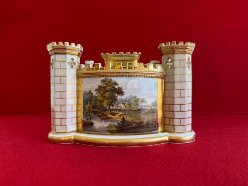 An English Porcelain Spill Vase in the Form of a Castle C.1820 - 1830