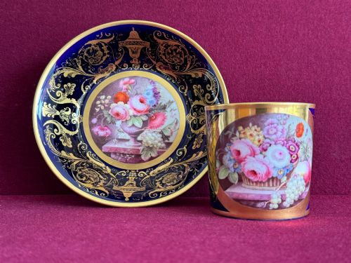 A Minton Porcelain Coffee Can Decorated by Thomas Steel C.1830