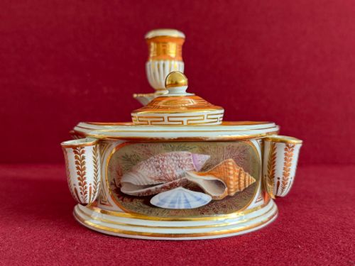 A Superb & Rare Flight & Barr, Worcester Porcelain Inkstand C.1800