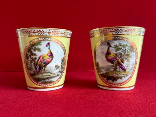 A Rare Pair of Chamberlains Worcester Porcelain Lemonade Beakers C.1800