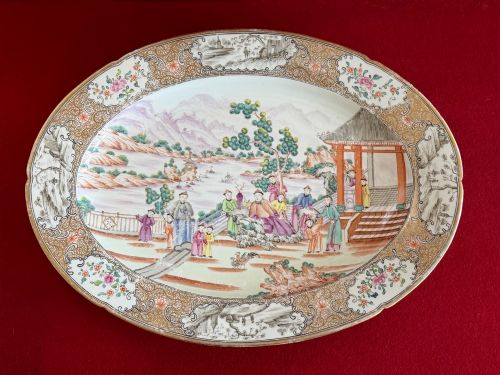 A Large and Rare John Rose Coalport Porcelain Quianlong Style Meat Platter C.1805