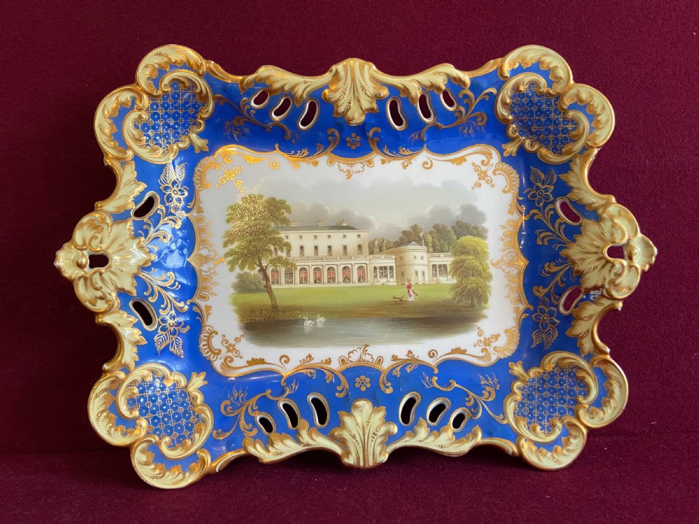 An English Porcelain Tray c.1830 with a view of Frogmore House