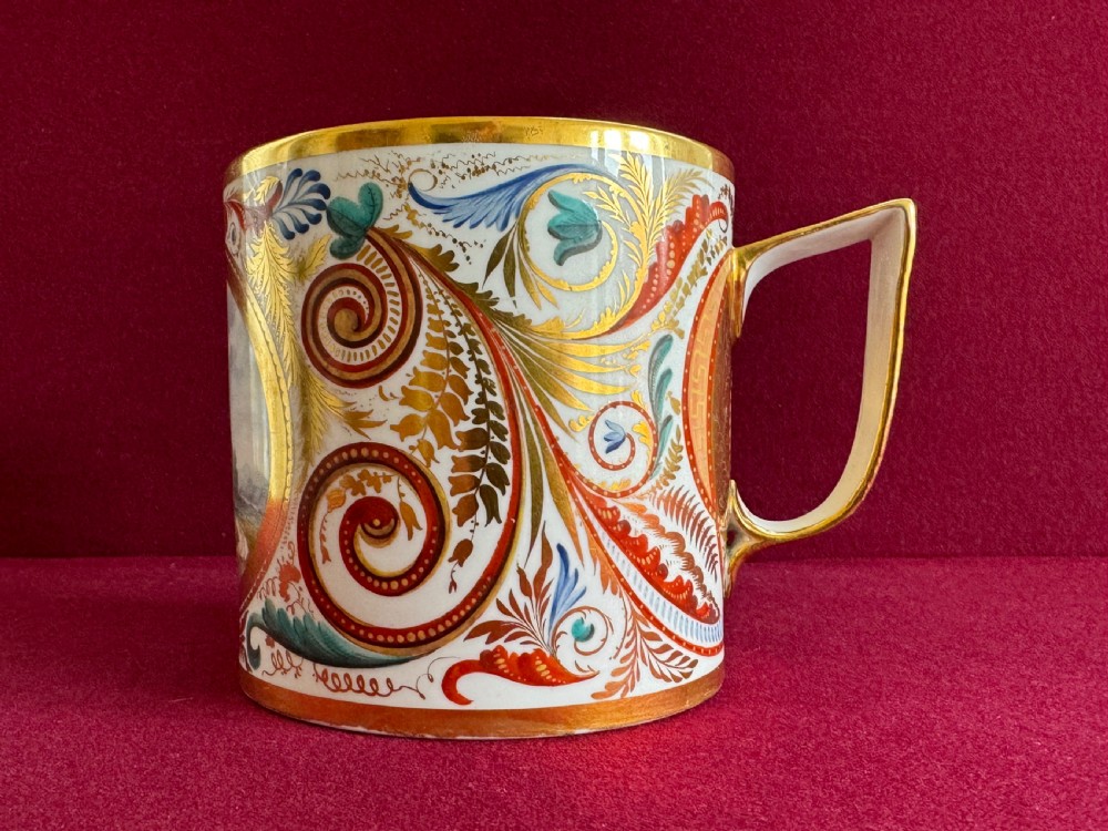 A Derby Porcelain Porter Mug decorated with a view Nr Limerick c.1810 View II
