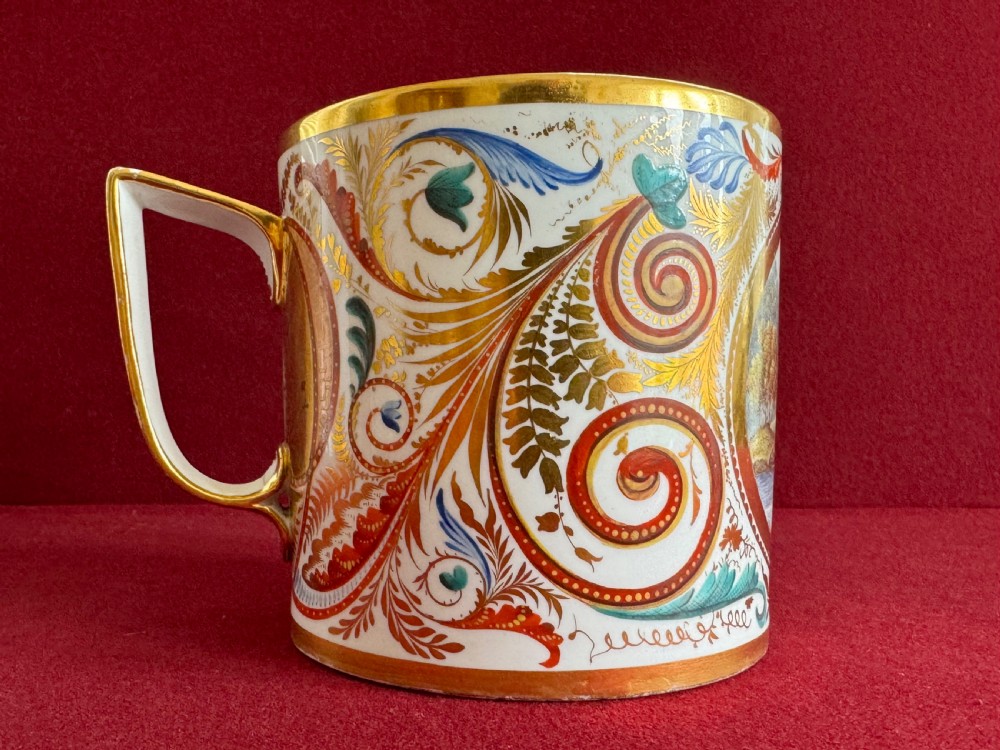 A Derby Porcelain Porter Mug decorated with a view Nr Limerick c.1810 View III