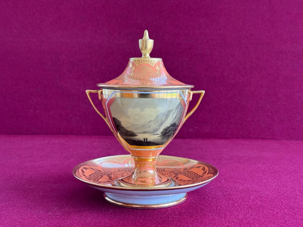 A rare Barr, Flight and Barr Worcester Cabinet Cup, Cover & Stand, c.1805