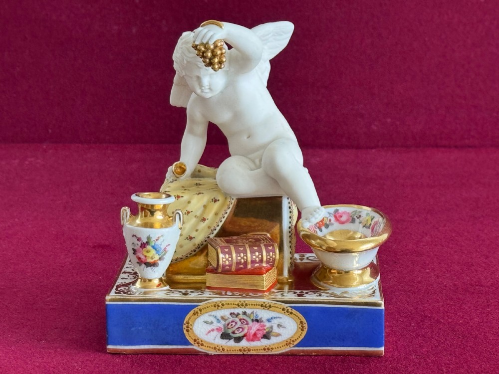 A rare Chamberlain Worcester Paris style Inkwell c.1816 - 1825