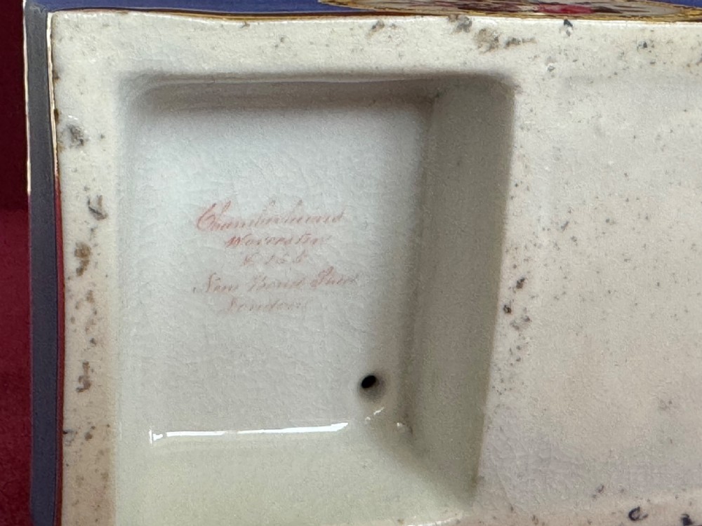 A rare Chamberlain Worcester Paris style Inkwell c.1816 - 1825 View IV