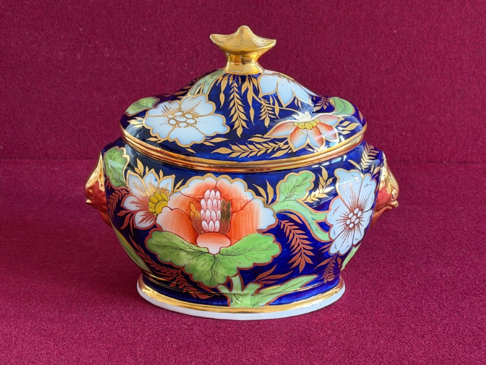 A John Rose Coalport Porcelain Oval Shape Sucrier in pattern 765 c.1805 - 1812