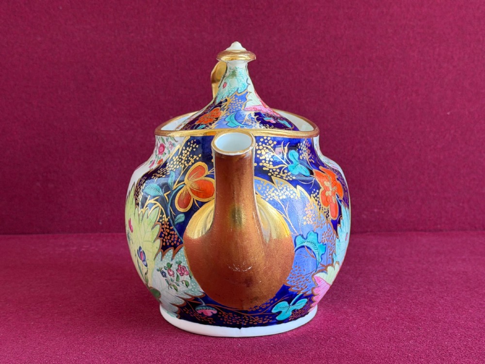 A rare Spode of New Oval Shape Teapot decorated in the Tobacco Leaf Pattern 1698 c.1812 View II